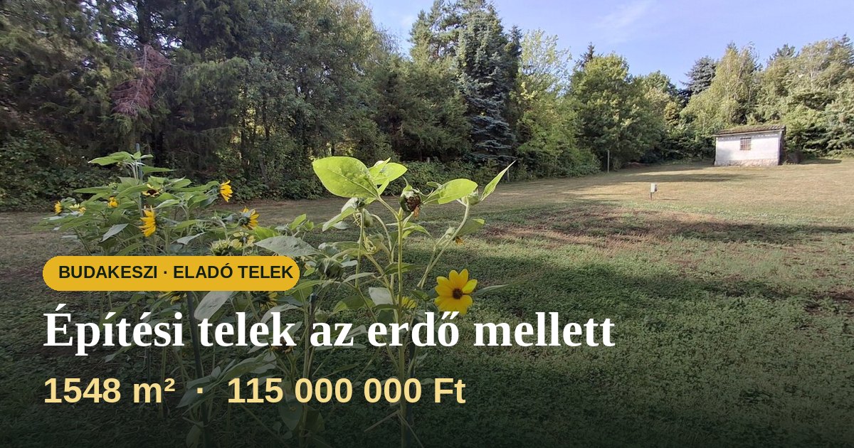Budakeszi eladó építési telek - 1548 m², 115 millió Ft