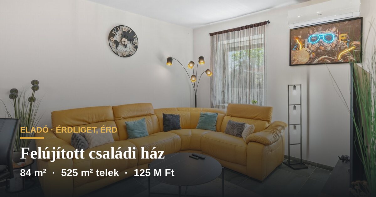 Érdliget, Érd: eladó felújított családi ház, 84 m², 125 M Ft