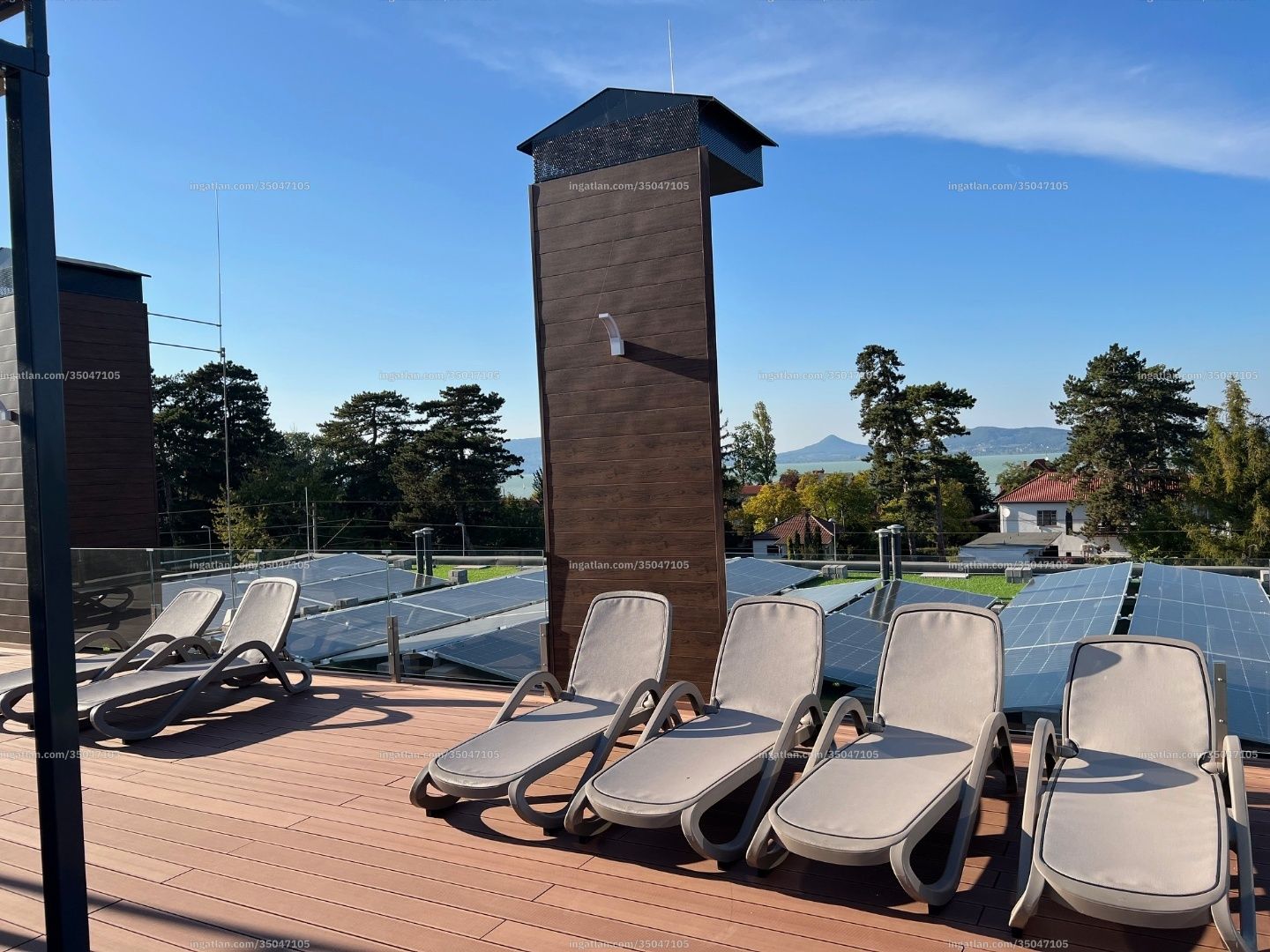 Liget Residence Fonyód - tetőterasz panorámás kilátással a Balatonra