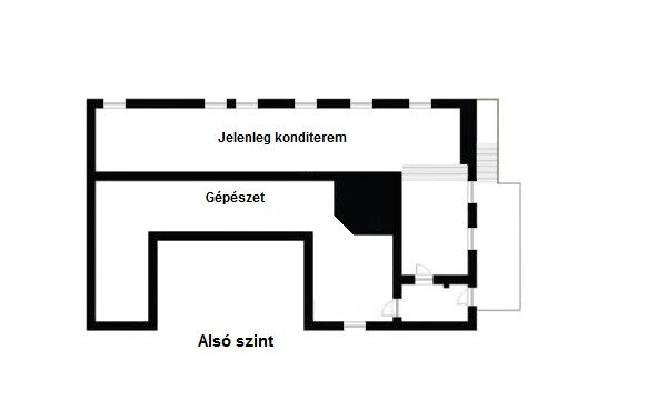 Alsó szint alaprajza - konditerem, gépészet