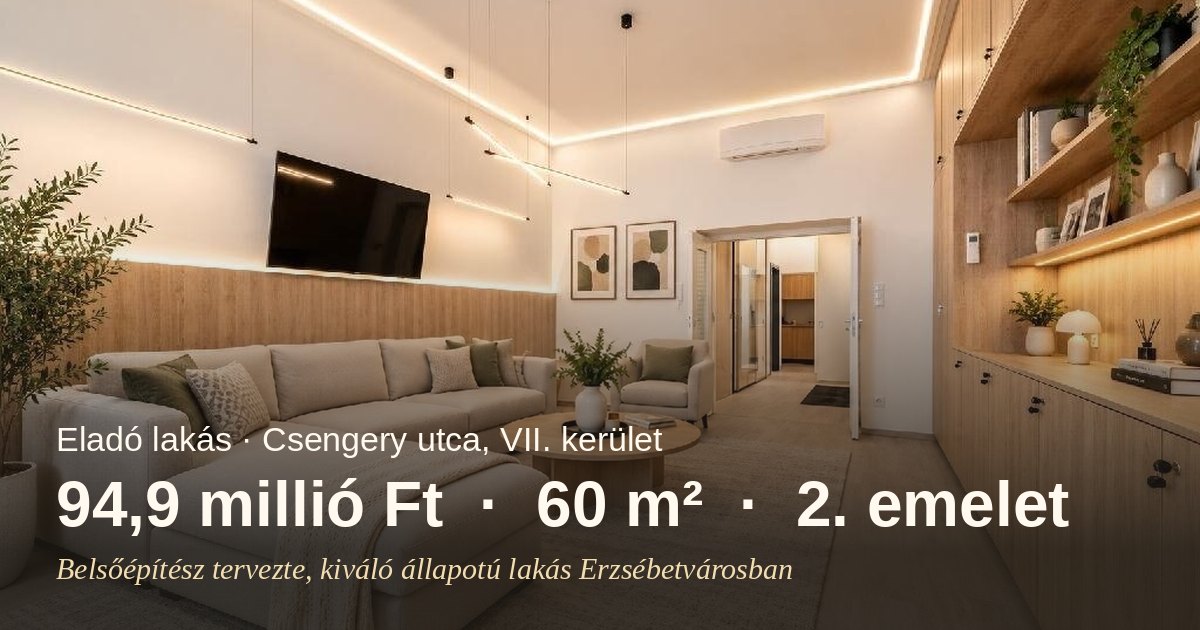 VII. kerület, Csengery utca - eladó lakás, 60 m², 94,9 M Ft