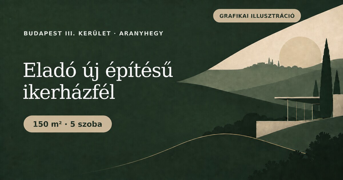 Eladó új építésű ikerházfél Aranyhegyen - 150 m², 5 szoba