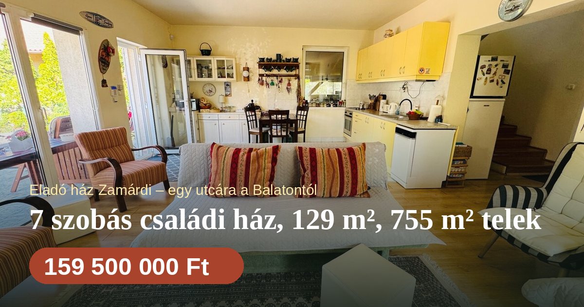 Eladó ház Zamárdi, Balaton - 7 szobás nyaraló egy utcára a parttól | 159,5 M Ft